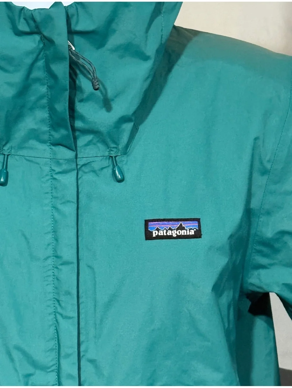 Patagonia Men’s Large Torrentshell 3L H2NO Borealis Green Hooded Rain Jacket!